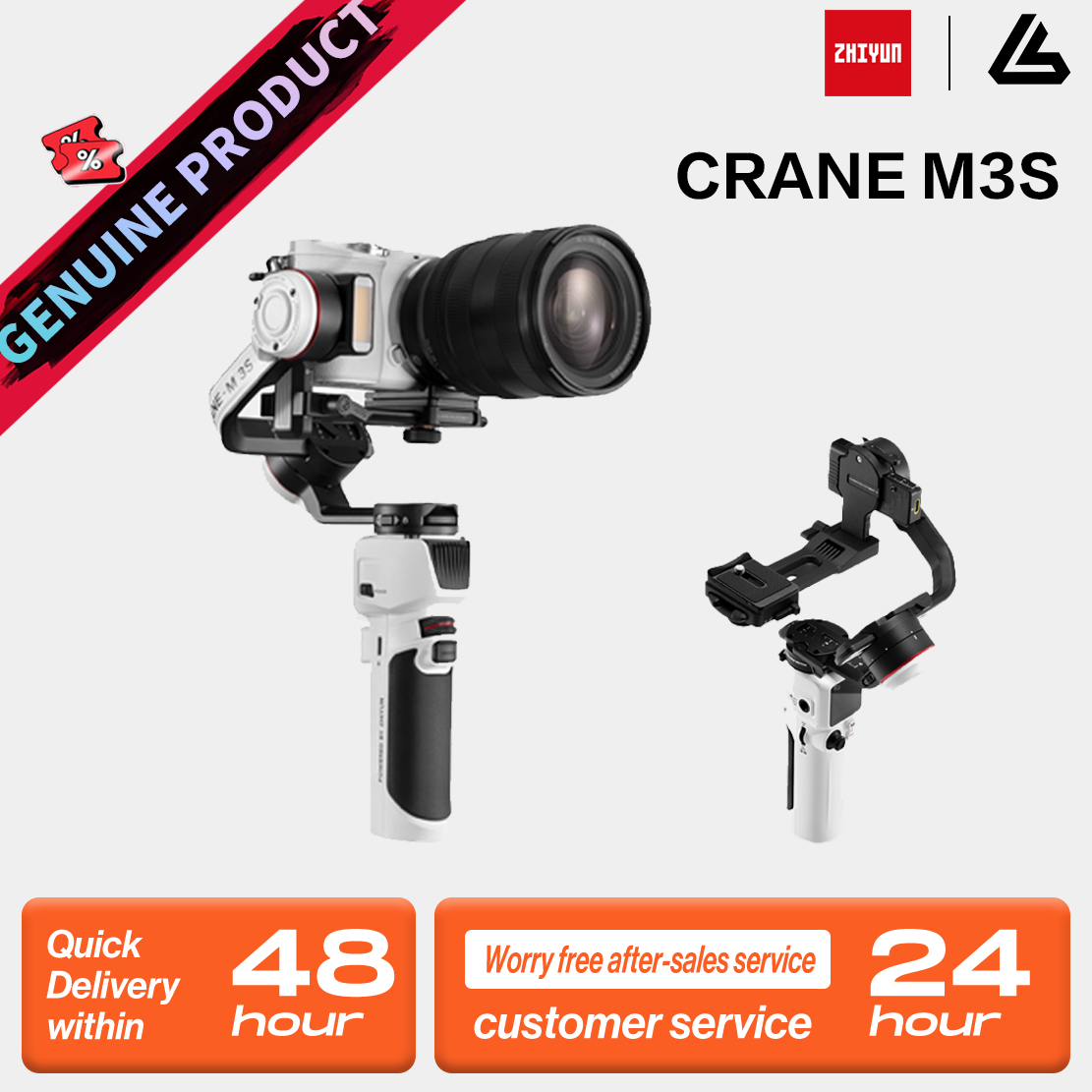 【 Do Brasil】ZHIYUN CRANE M 3S Camera Gimbal Stabilizer - 3-Axis Anti-Shake Smart Follow  for Camera/Phone Vlog Live Streaming