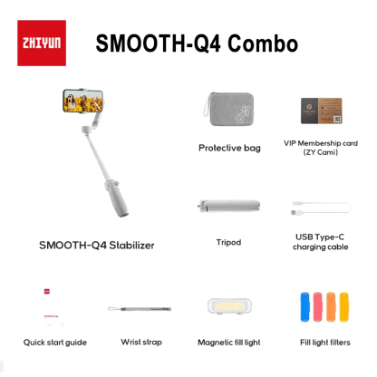 Zhiyun Smooth Q4 Smartphone Gimbal - Smart Follow Anti-Shake for iPhone Android Vlog TikTok YouTube Video Shootin