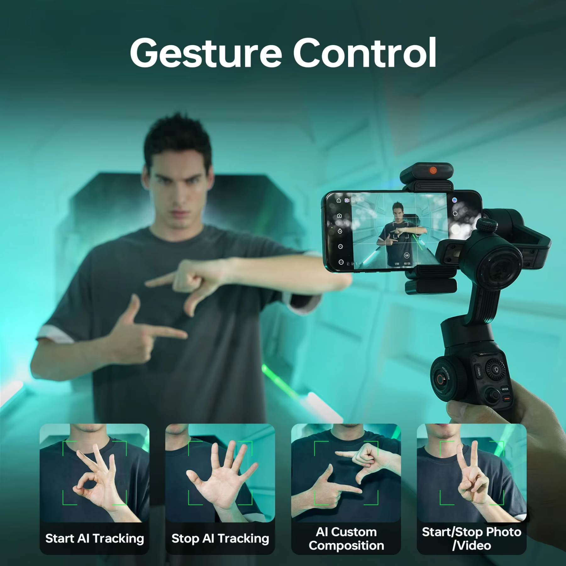 ZHIYUN SMOOTH 5S AI Rastreamento Estabilizador portátil 3 eixos Smartphone Gimbal Cardan Cardan ao ar livre Vlog Vídeo ao vivo