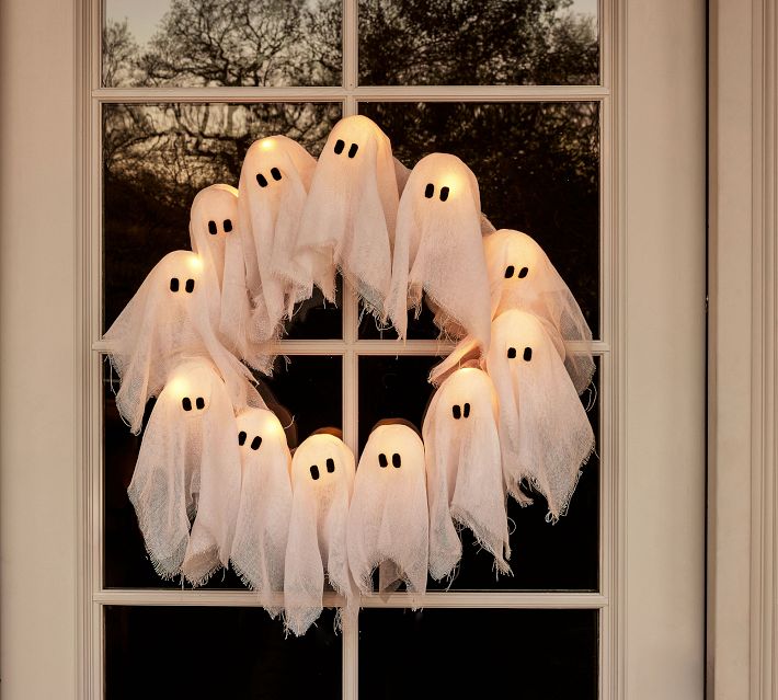 Lit Ghosts Wreath | Pottery Barn