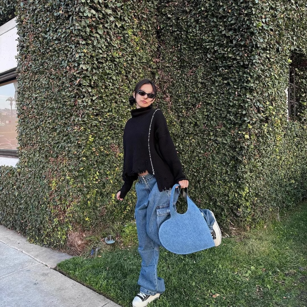 Multi-pocket baggy jeans-Blackpink Jennie