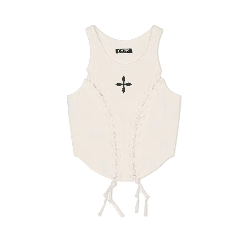 IVE JANG WONYOUNG inspired SMFK Deconstructed Baseball Tactical Vest Crop Top