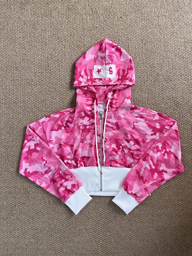 TWICE -Pink Camo Rhinestone inspired Hoodie Set