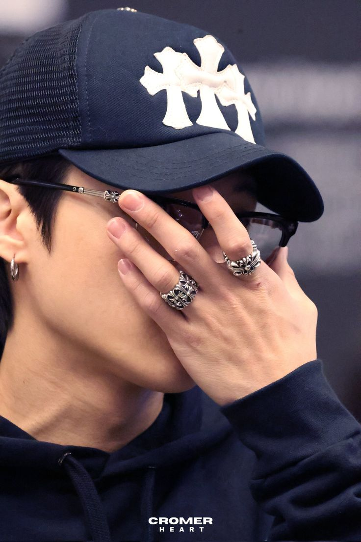 Ateez Wooyoung Inspired Chrome Hearts Style Triple Cross Trucker Cap Hat