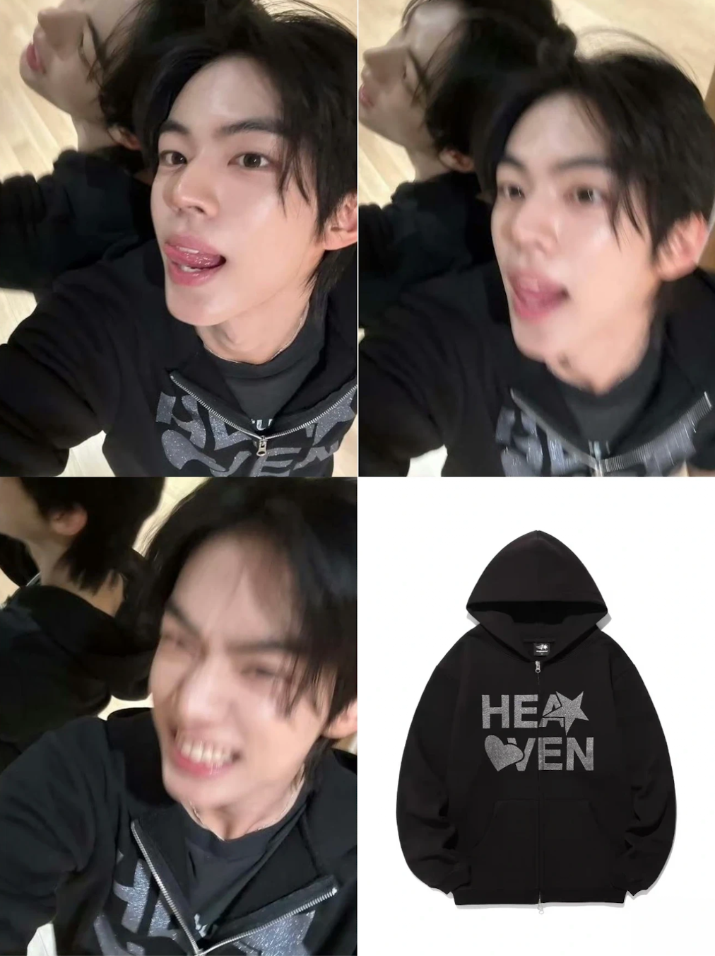 TWS Dohoon Inspired HEAVEN Star Heart Full Zip Hoodie