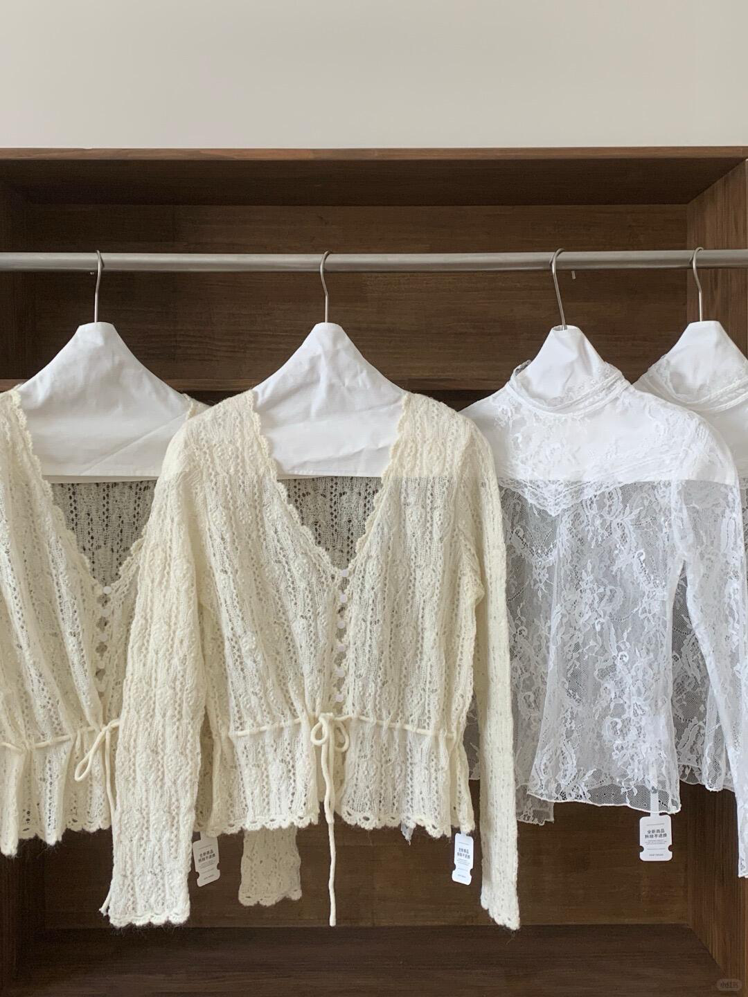 IVE Wonyoung Inspired Wool Hollow-Out Cardigan & Lace Top Set