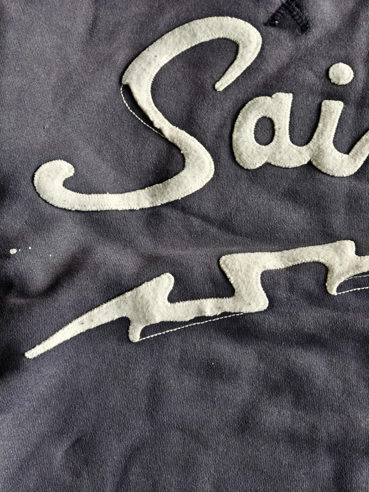 TXT Soobin Inspired Washed Blue Lightning Embroidered Sweatshirt