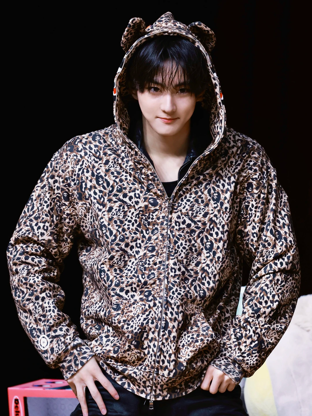 Enhypen Jungwon Inspired Wild Leopard Pattern Milo Shark Full Zip Hoodie