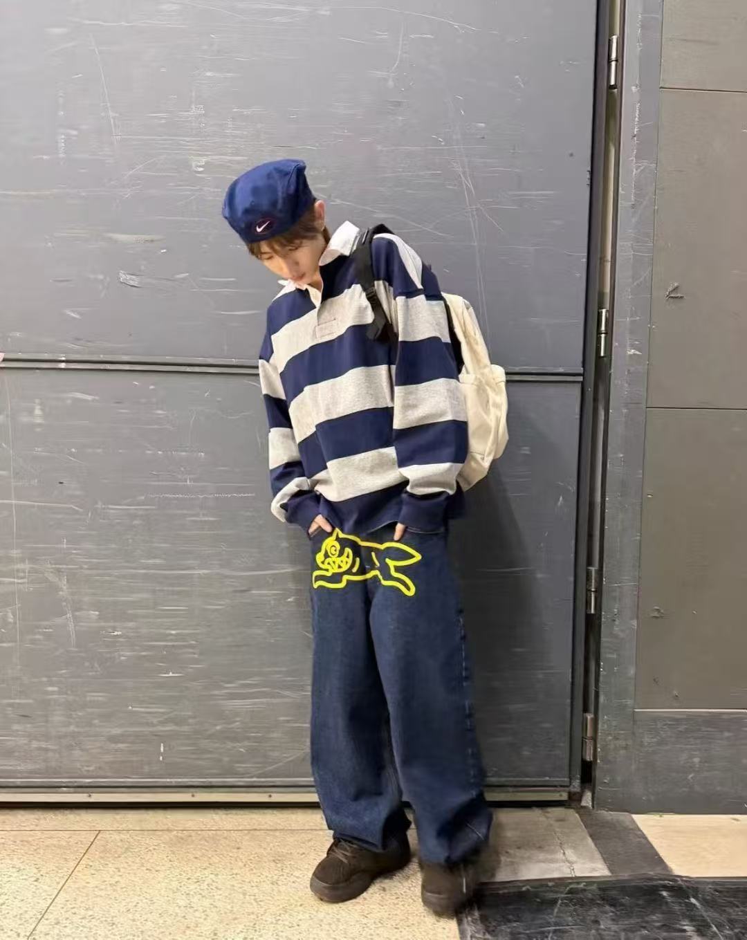 Cortis Juhoon Inspired Ice Cream Running Dog Denim Jeans