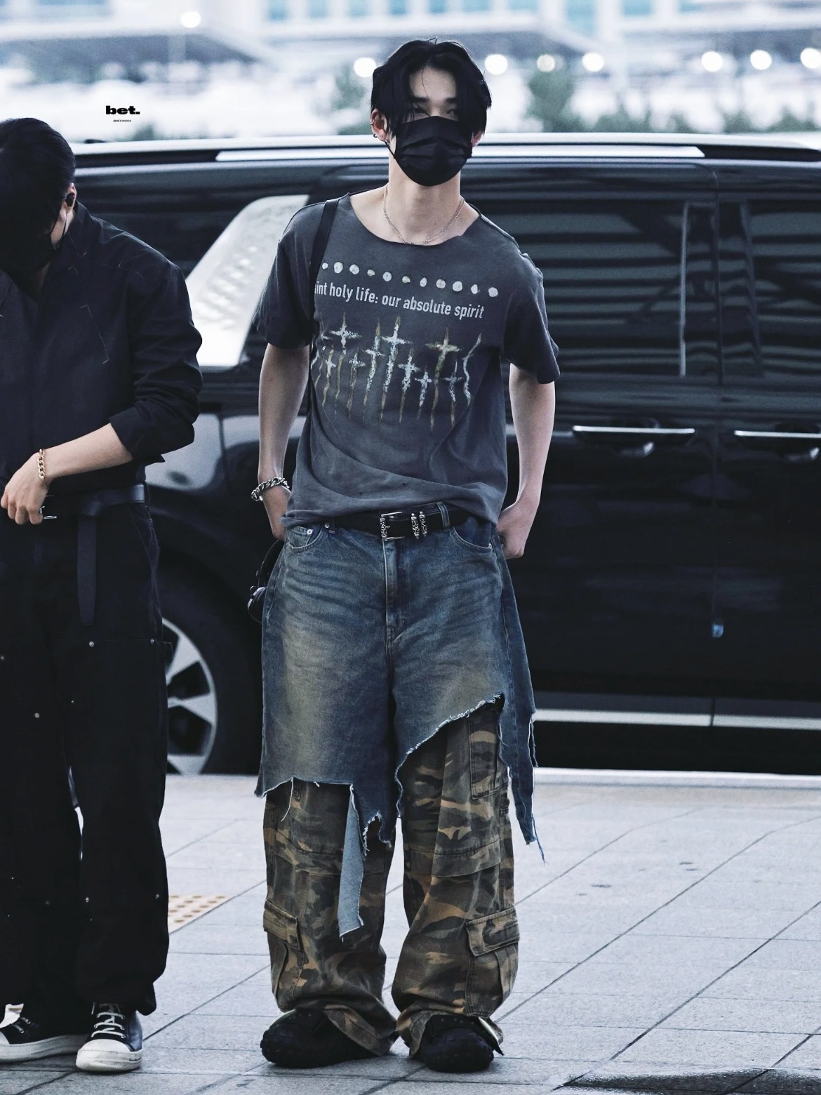 ENHYPEN Niki Inspired Patchwork Camo Cargo Pants