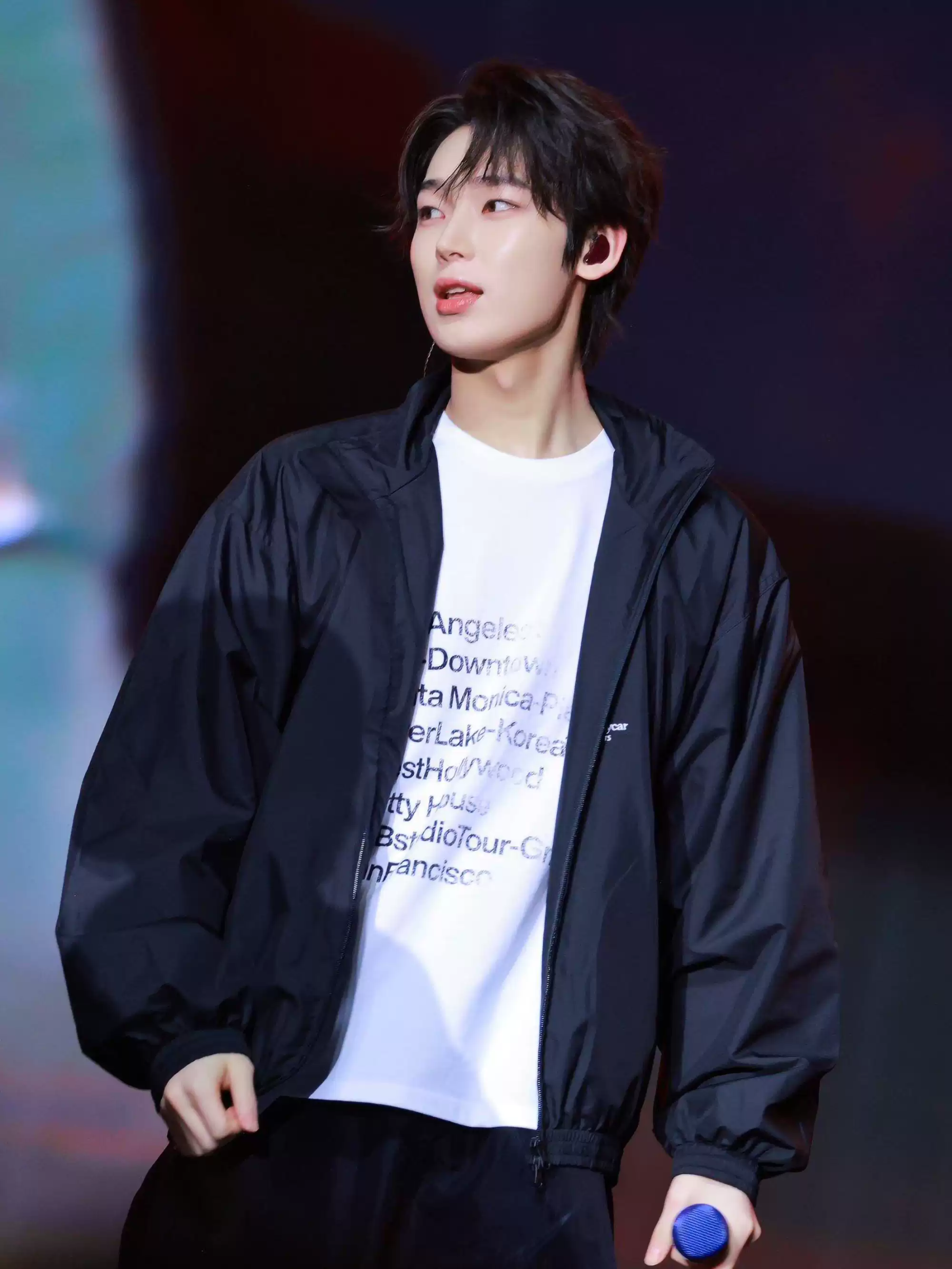 Enhypen Sunoo Inspired LA City Names Blurry Print T-Shirt