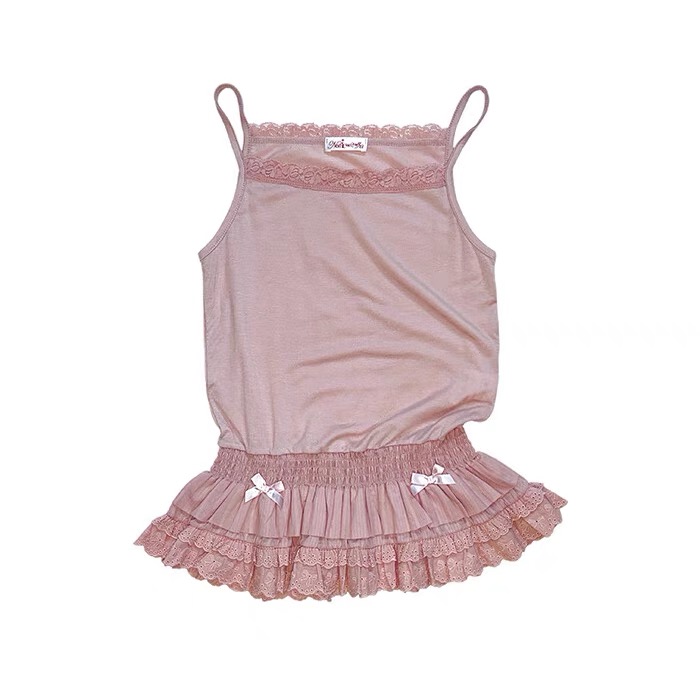 IVE Rei & ILLIT Moka Lace Ruffled Camisole