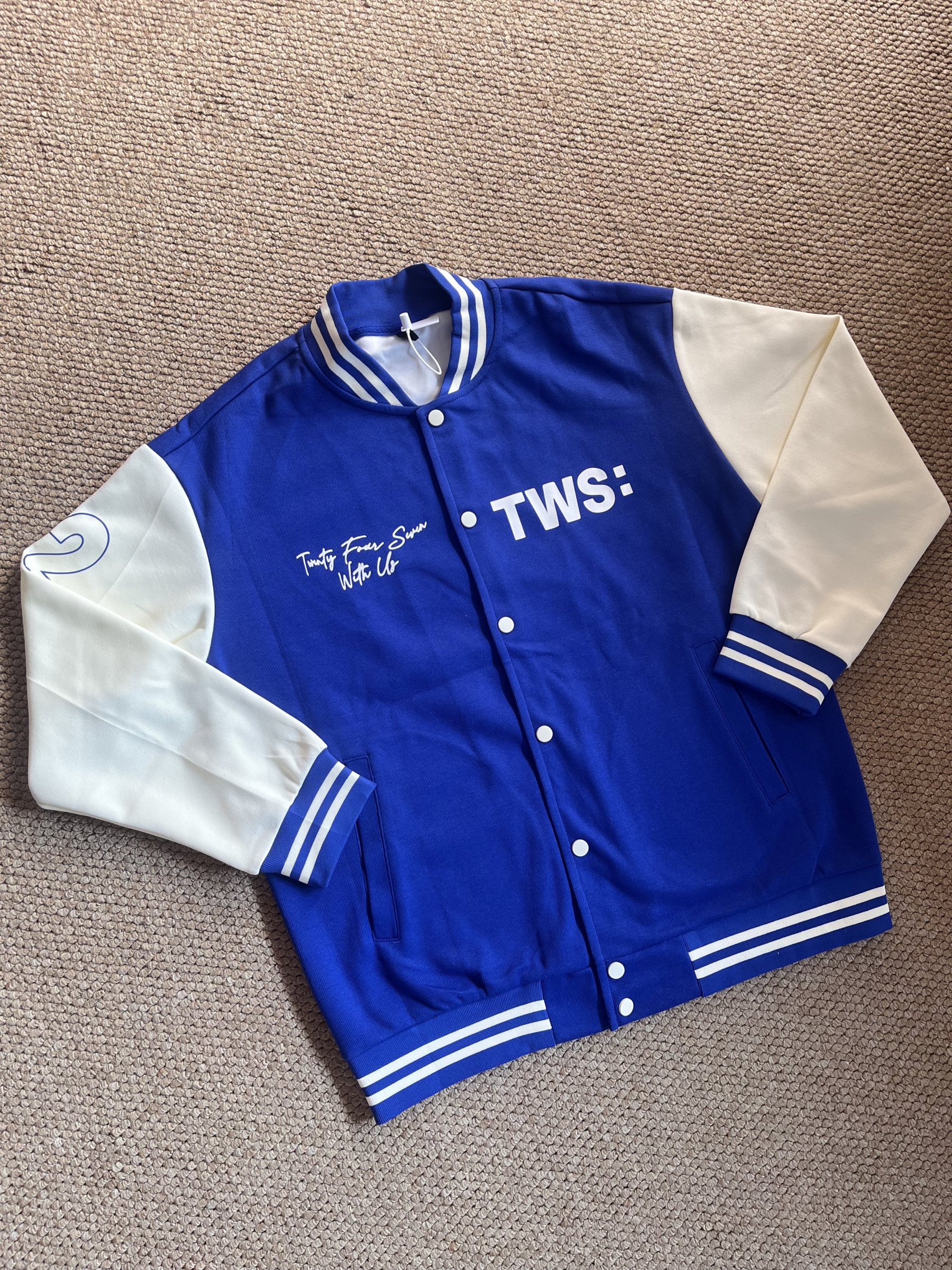 TWS Mini Fm Inspired Blue Baseball Jacket