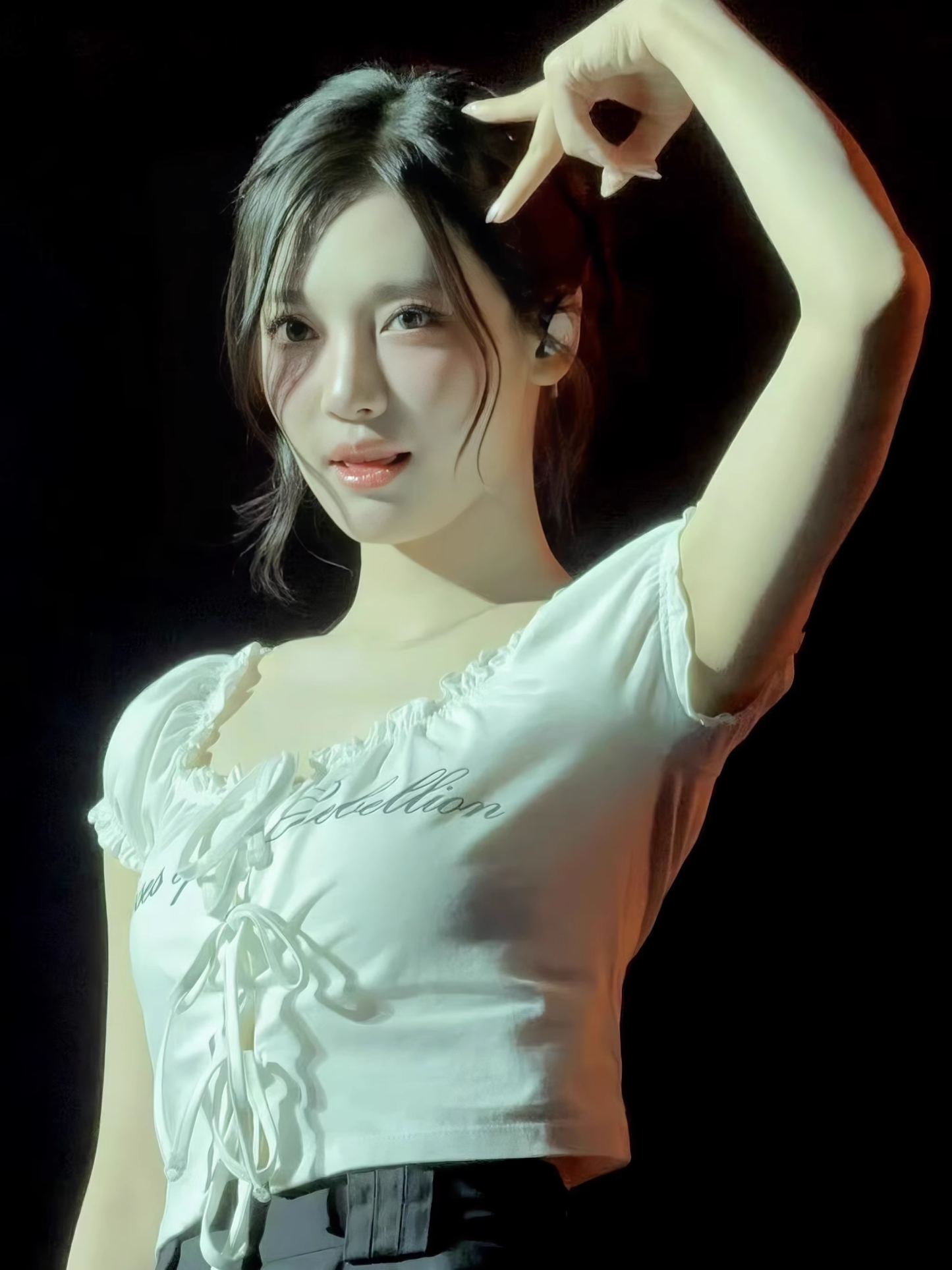 Aespa Ningning Inspired Ruffled Tie-Front Top