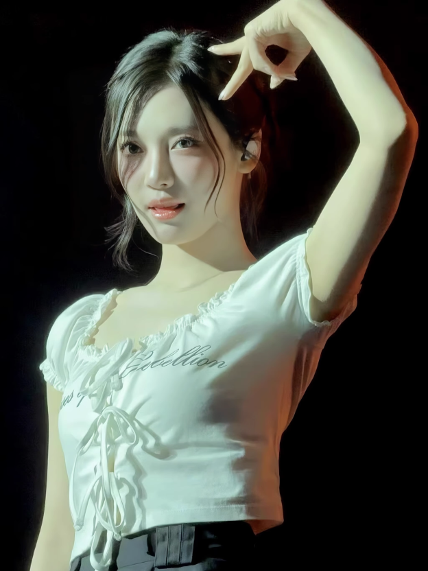 Aespa Ningning Inspired Ruffled Tie-Front Top