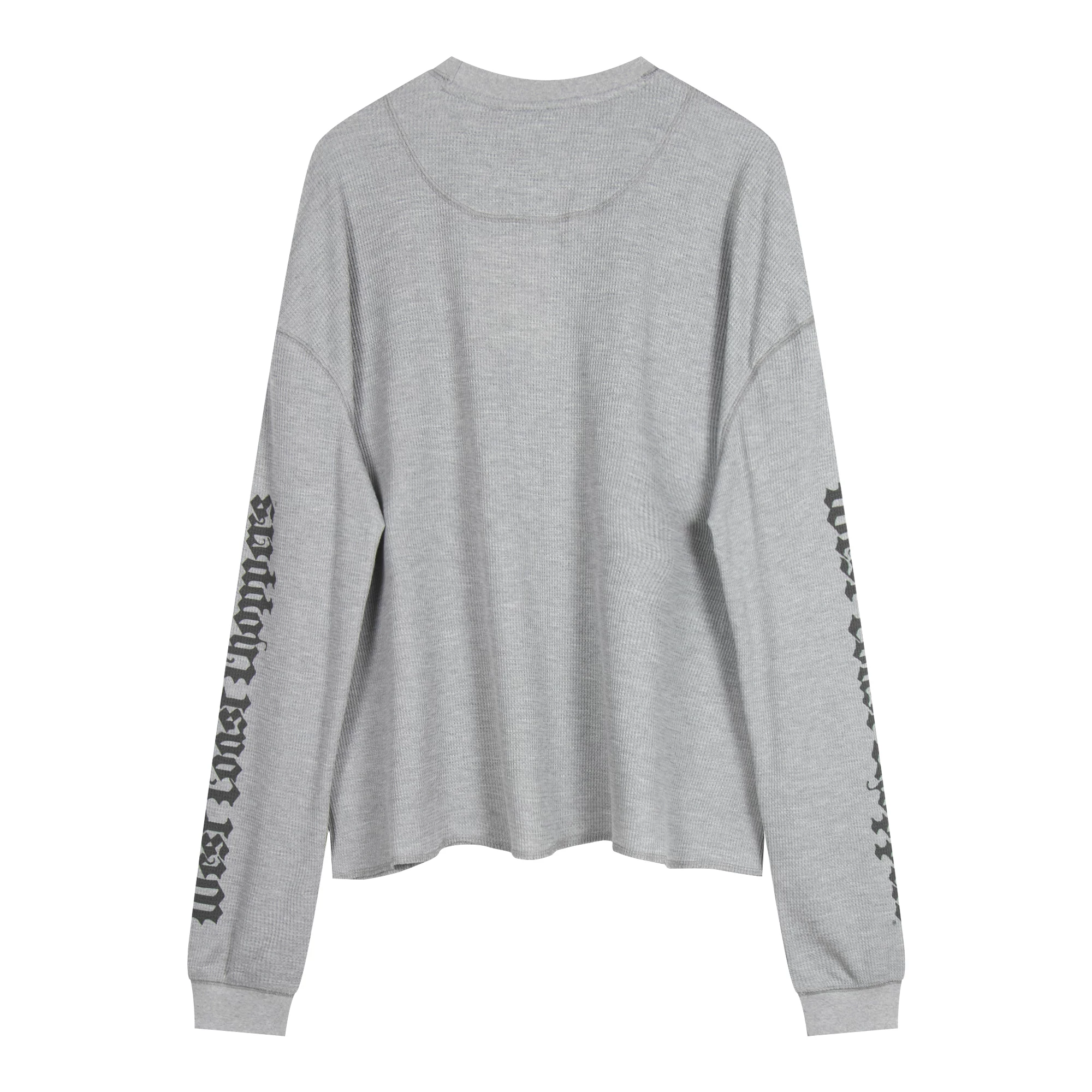 Boynextdoor Woonhak Inspired Vintage Cross Graphic Waffle Thermal Long Sleeve