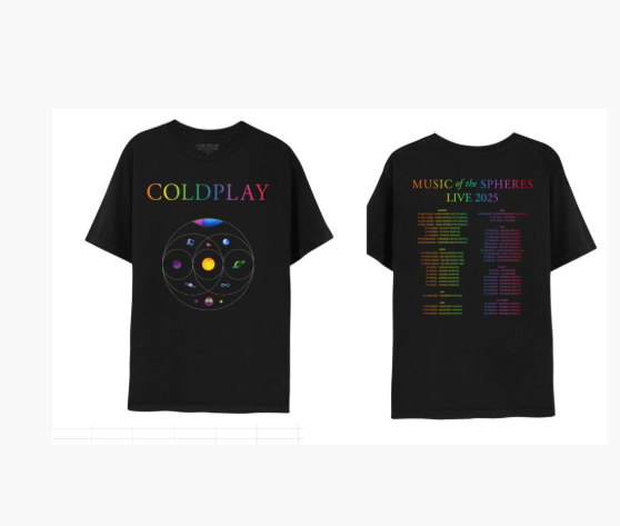 Coldplay 2025 MOTS World Tour Official Merch T-Shirt