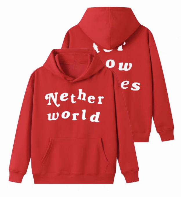 TXT Soobin Inspired Red Letter Print Hoodie