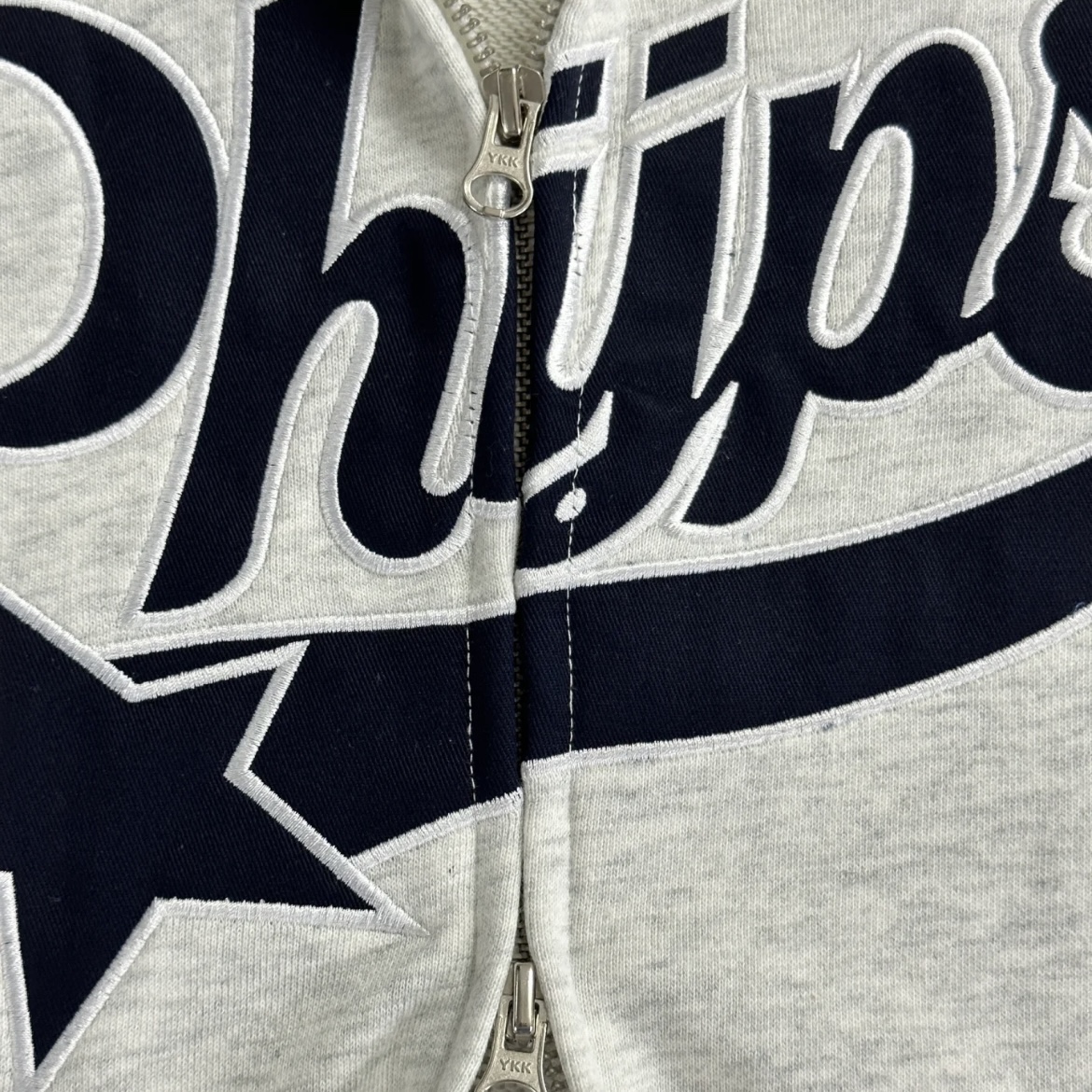 NewJeans&NMIXX&GIDLE Inspired Embroidered Letter Zip-Up Hoodie