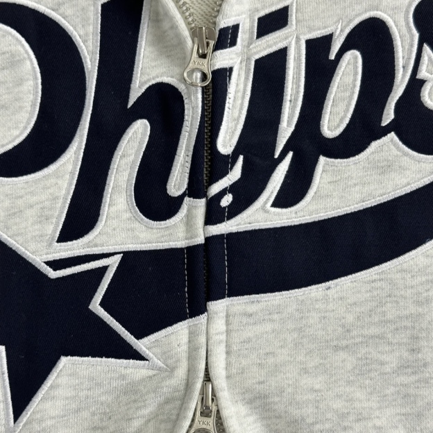 NewJeans&NMIXX&GIDLE Inspired Embroidered Letter Zip-Up Hoodie