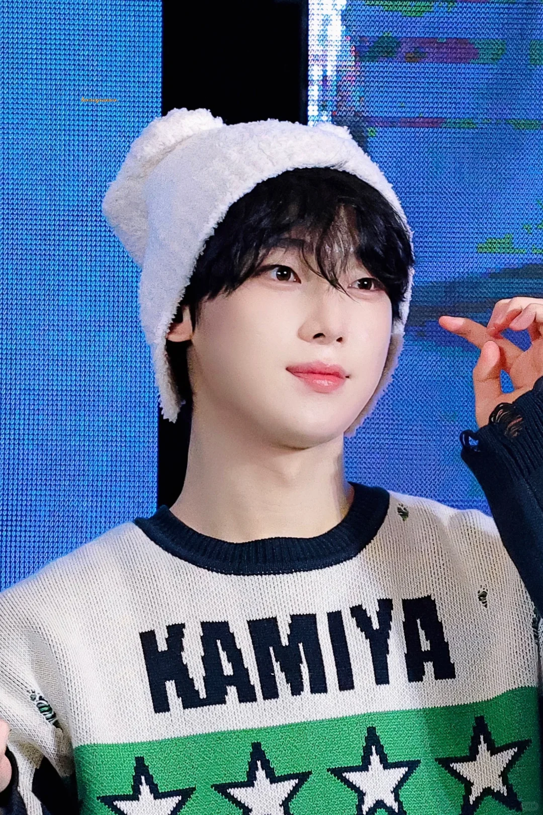 Enhypen Sunoo Artist Made Inspired Fuzzy Bear Beanie