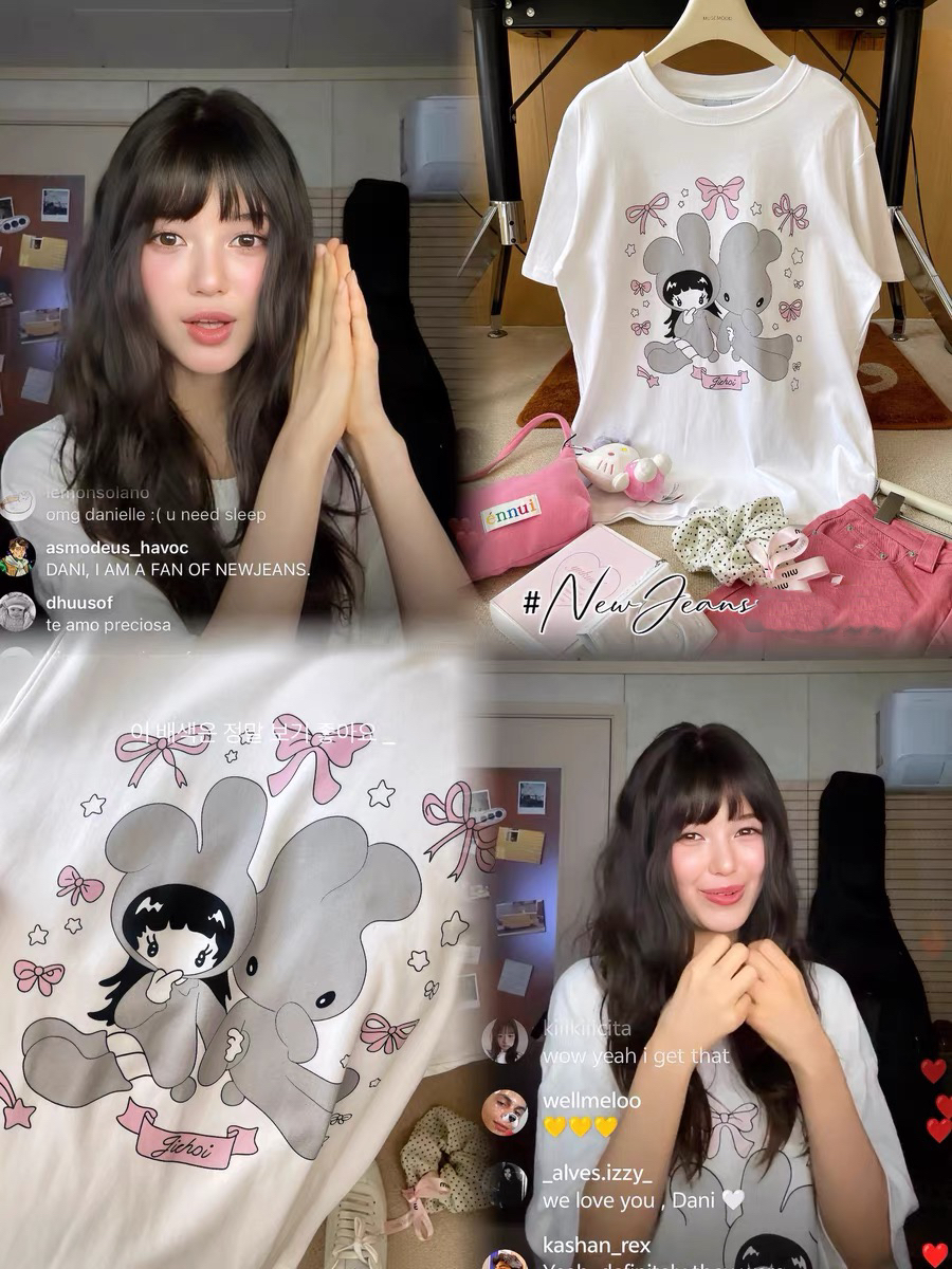 NewJeans Danielle Inspired Bunny Girl Cartoon T-Shirt - NJZ