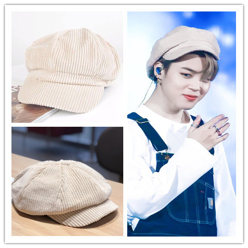 BTS JIMIN Inspired Corduroy Octagonal Hat