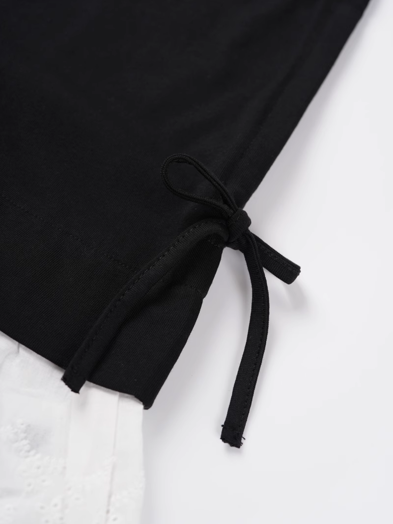 IVE Rei Lace Spliced Hem Short Sleeve T-Shirt