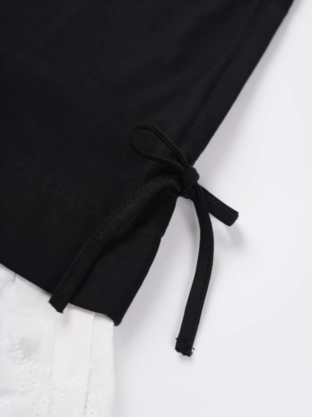 IVE Rei Lace Spliced Hem Short Sleeve T-Shirt