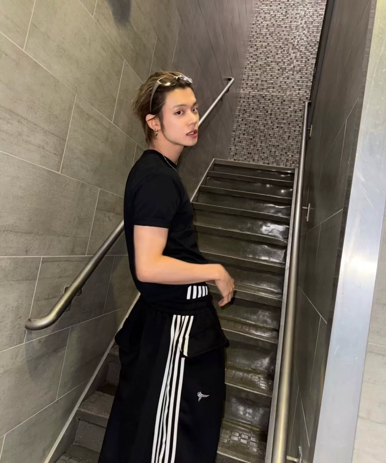 TXT Yeonjun Inspired 5-Stripe Baggy Wide Leg Sweatpants