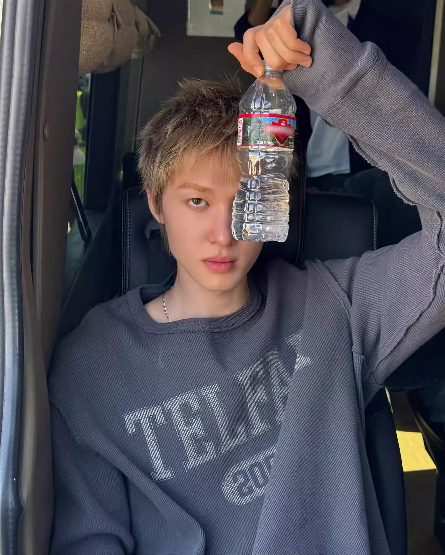 Cortis Martin Inspired Waffle Knit Rhinestone Long Sleeve Tee