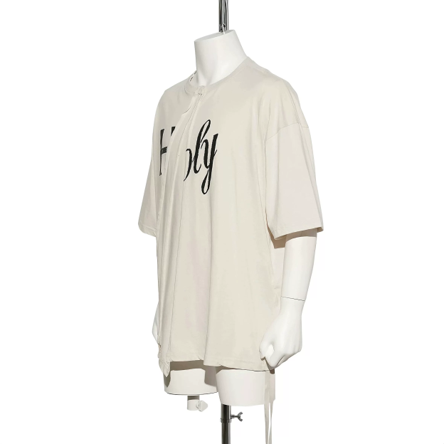 Cortis Martin Inspired Holy Letter Asymmetric Deconstructed Oversized Tee