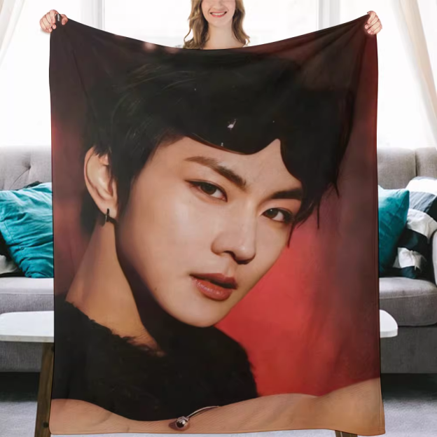 Enhypen Jungwon Fanmade Flanne Blanket - Kpop Concert Fan Blanket
