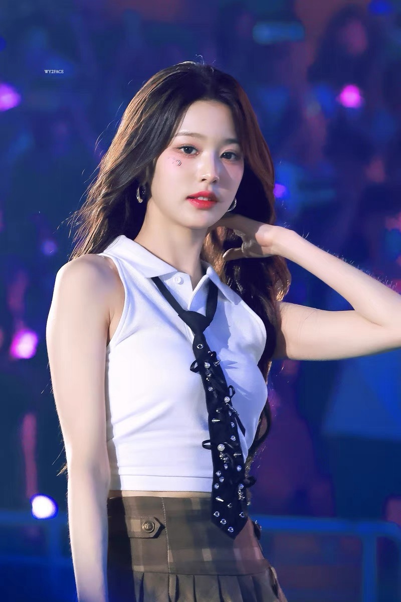 IVE Wonyoung Inspired Crop Top&Pleated Skirt Set