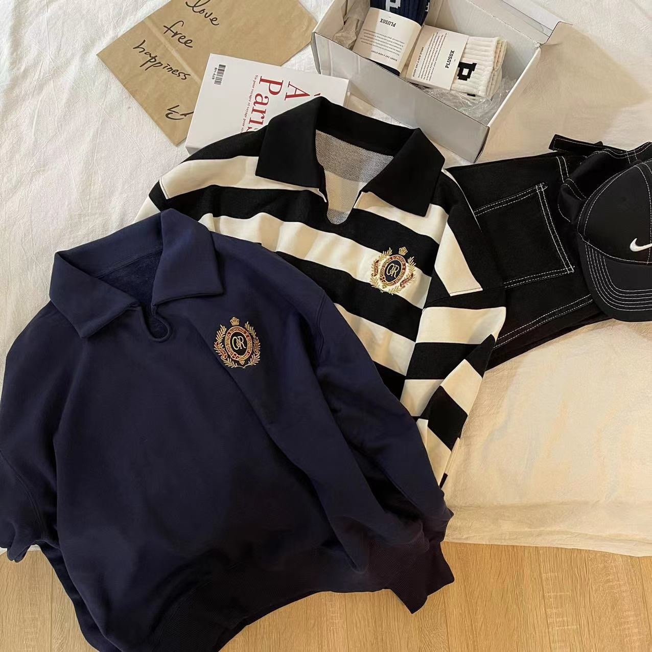 Straykids&ITZY&GIDLE Embroidered Polo Sweatshirt