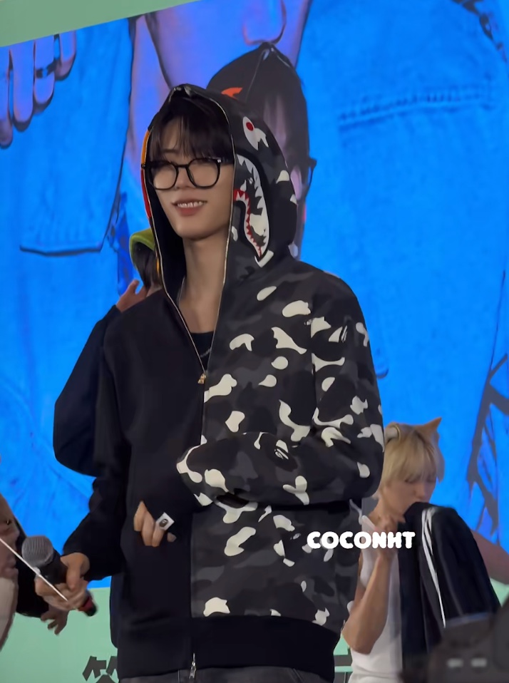 Boynextdoor Taesan Camo Bape shark Print inspired zip up hoodie jacket