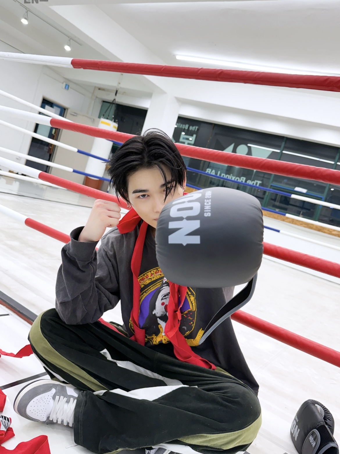 ENHYPEN Niki Inspired Clown Print Distressed Long Sleeve T-Shirt