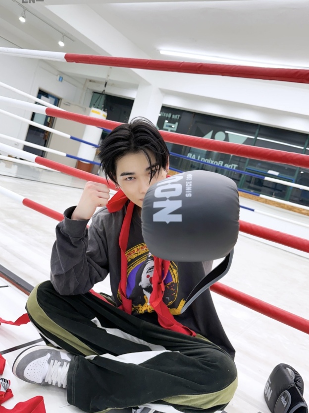 ENHYPEN Niki Inspired Clown Print Distressed Long Sleeve T-Shirt