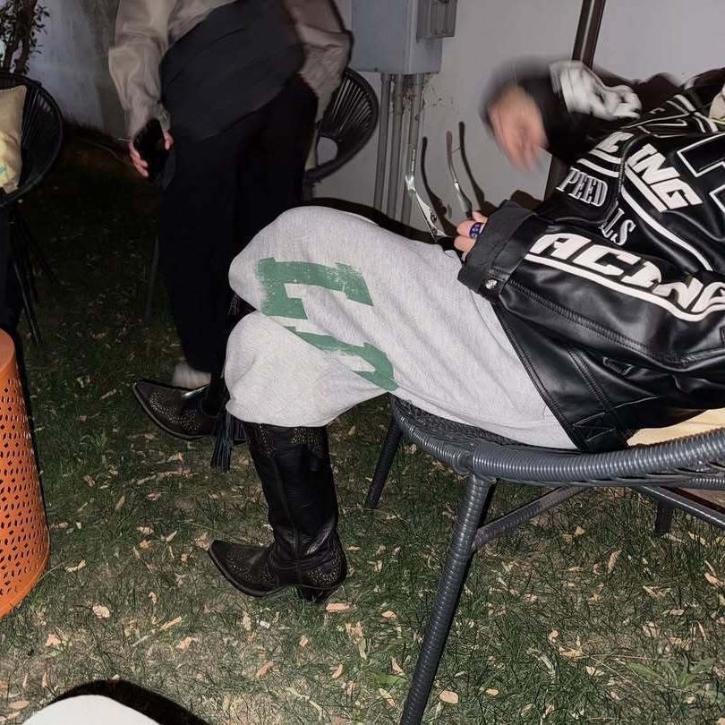 Blackpink Jennie Inspired Yellow tank & Grey Wide Leg Pants Set