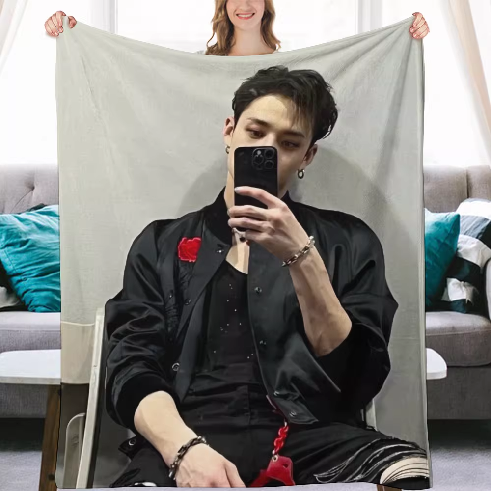 Stray kids Bangchan Fanmade Flanne Blanket - Kpop Concert Fan Blanket-Straykids