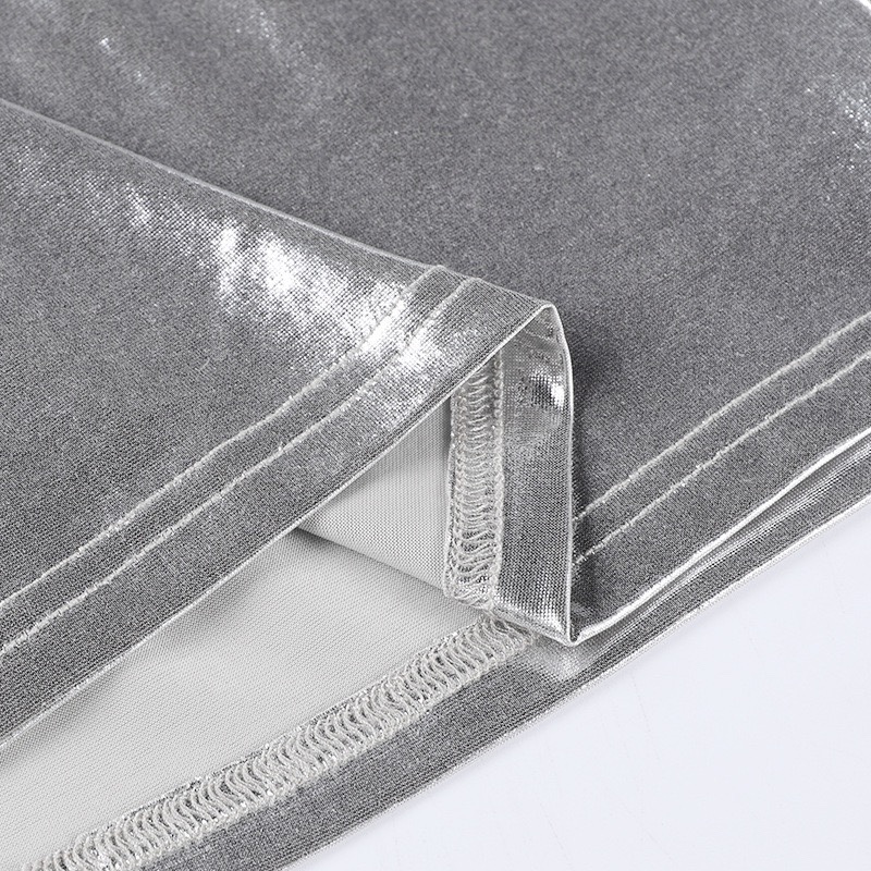 Blackpink Jisoo Inspired Metallic Halter Crop Top