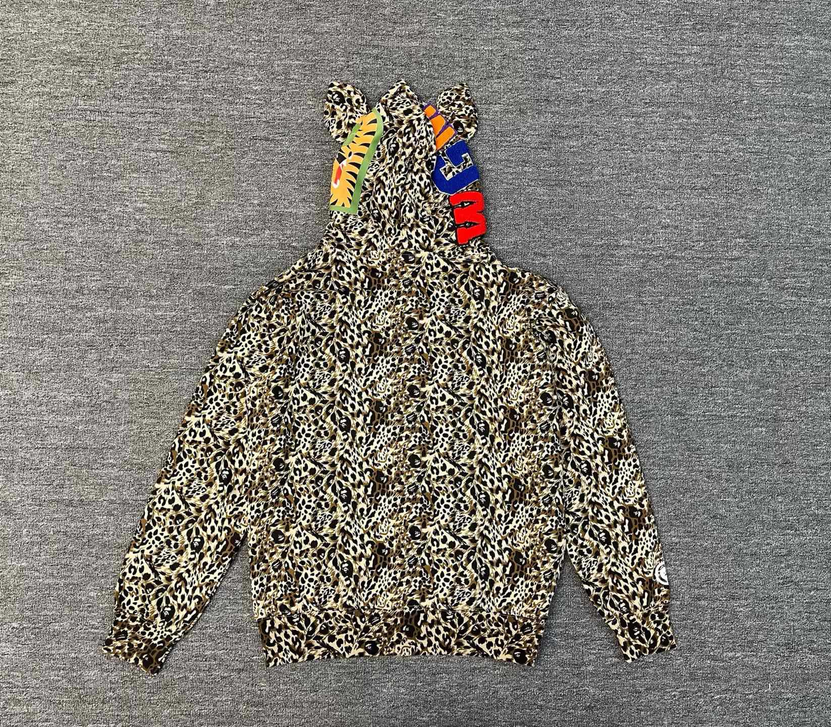 Enhypen Jungwon Inspired Wild Leopard Pattern Milo Shark Full Zip Hoodie