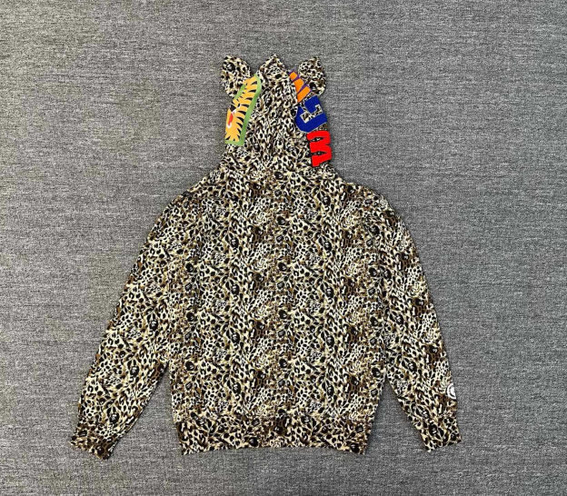 Enhypen Jungwon Inspired Wild Leopard Pattern Milo Shark Full Zip Hoodie