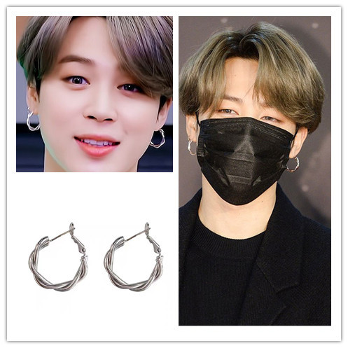 BTS JIMIN Inspired Twisted Hoop Earrings
