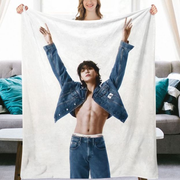 BTS Jungkook Inspired Flannel Blanket