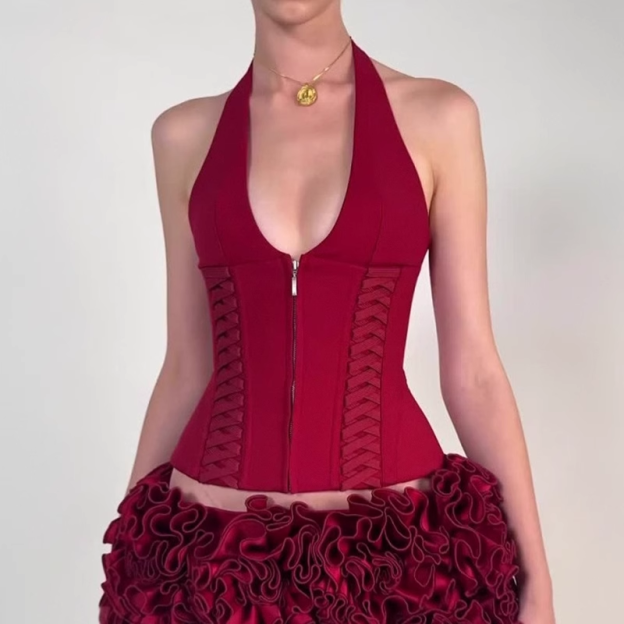 Like Jennie Same Red Halter top-Jennie Blackpink 