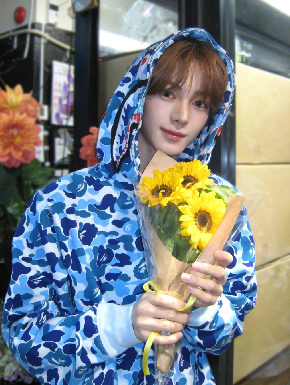 TWS Hanjin Inspired BAPE Blue Camo Shark Full Zip Hoodie 