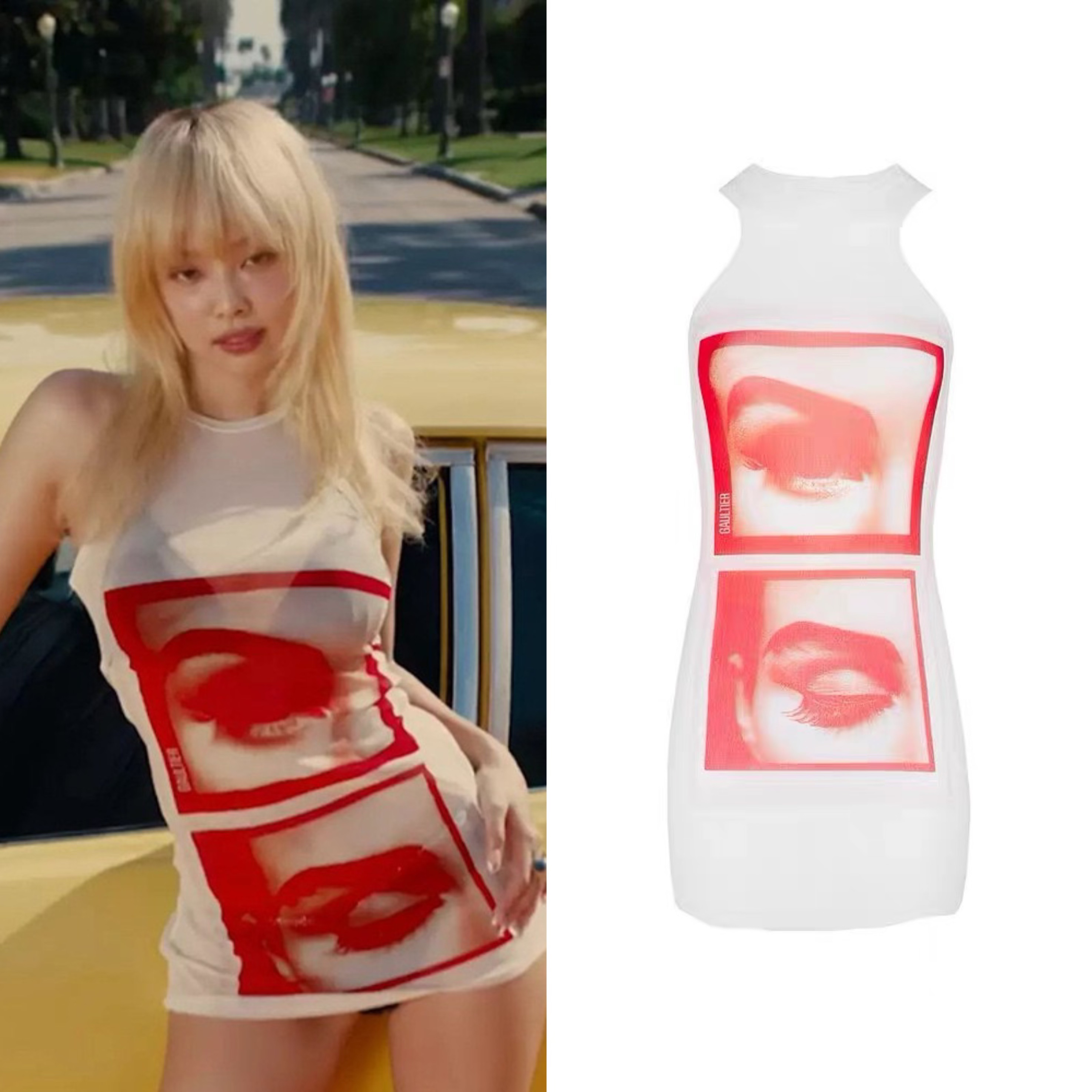 Blackpink Jennie Inspired Sleeveless Graphic Dress