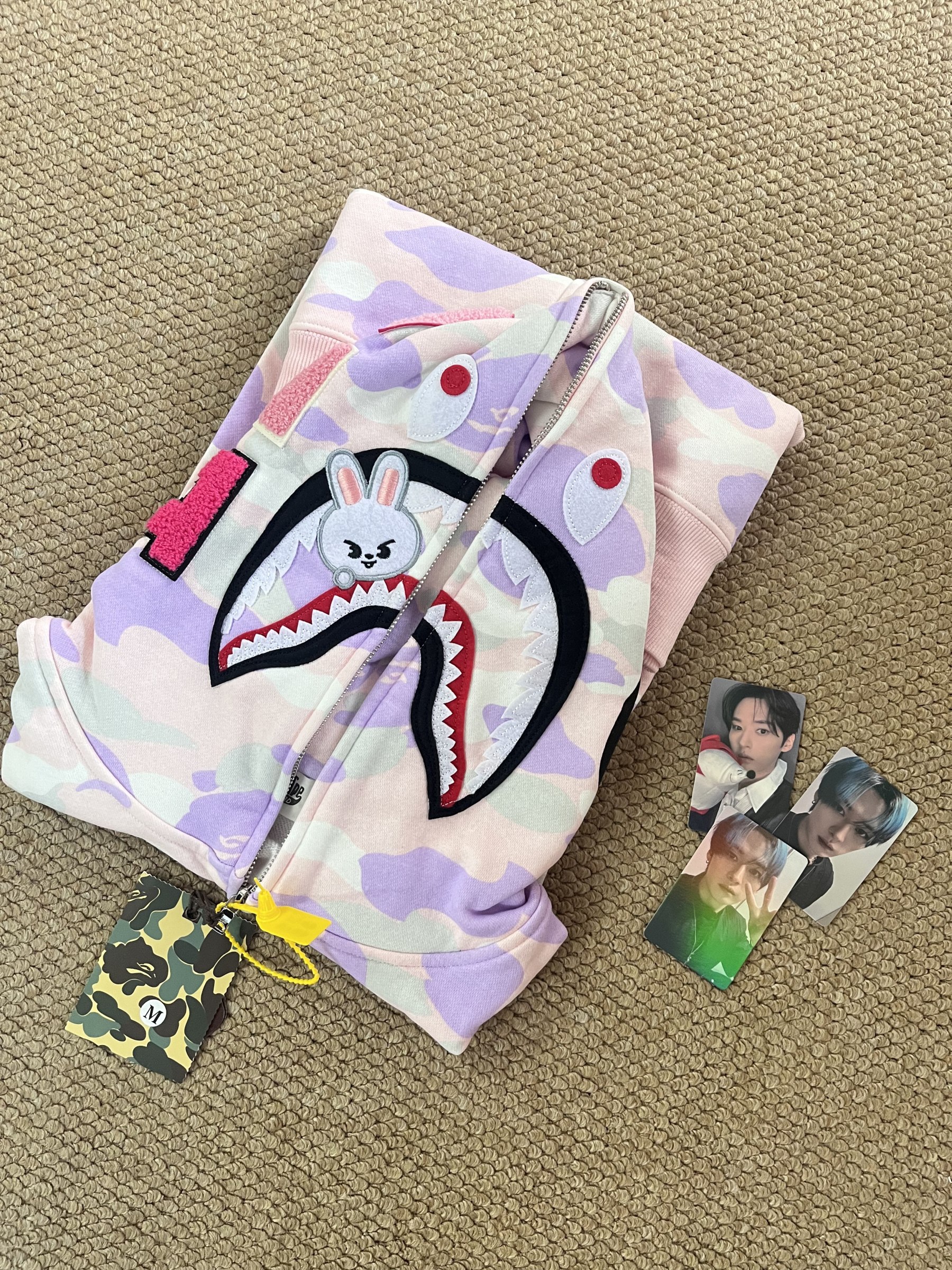 StrayKids LeeKnow BAPE Inspired Bape camo zip-up  hoodie-Stray Kids