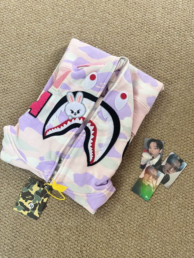 StrayKids LeeKnow BAPE Inspired Bape camo zip-up  hoodie-Stray Kids